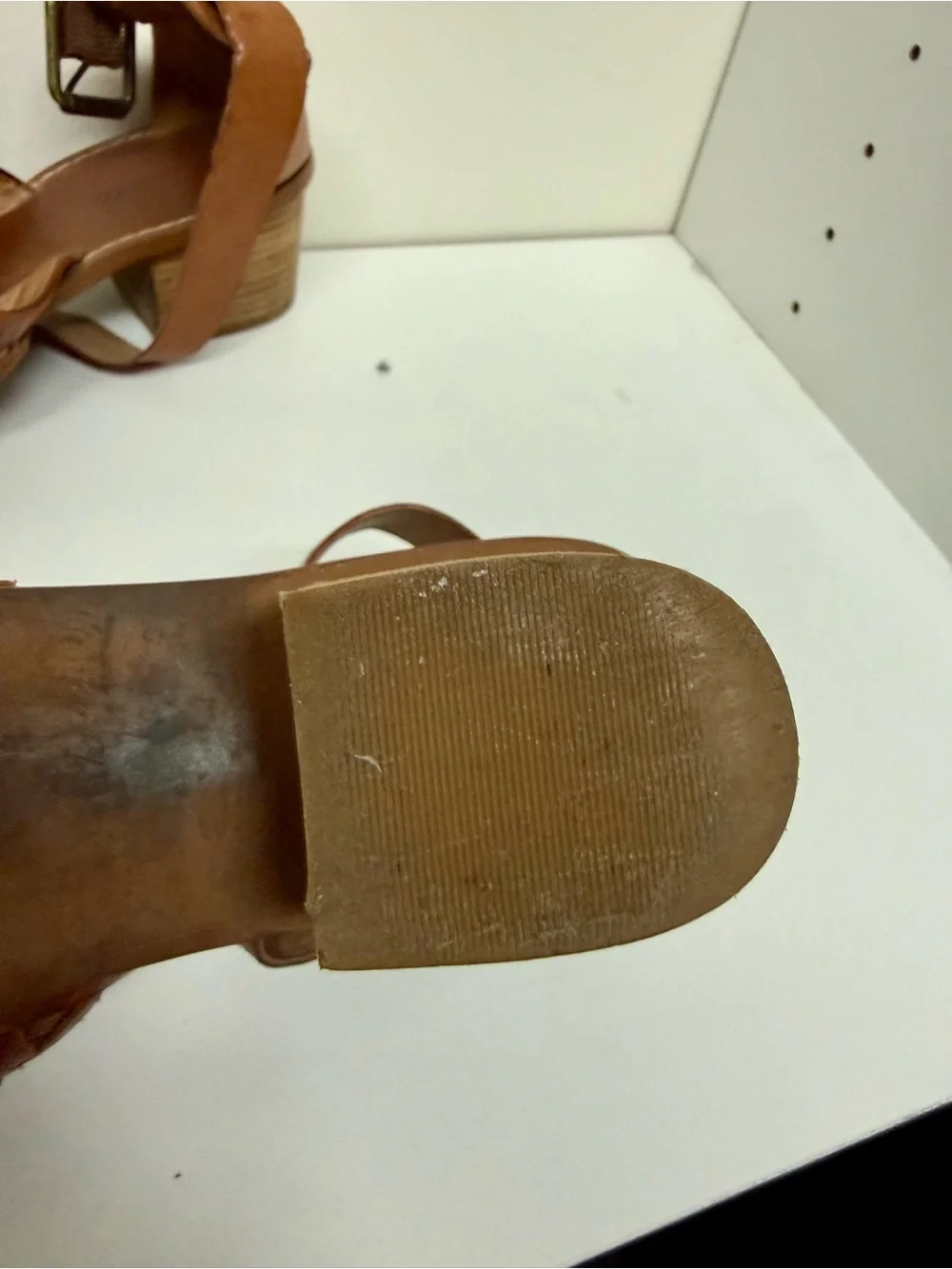 Madewell Cognac Braided Leather Block Heel Sandals - Picture 4 of 5